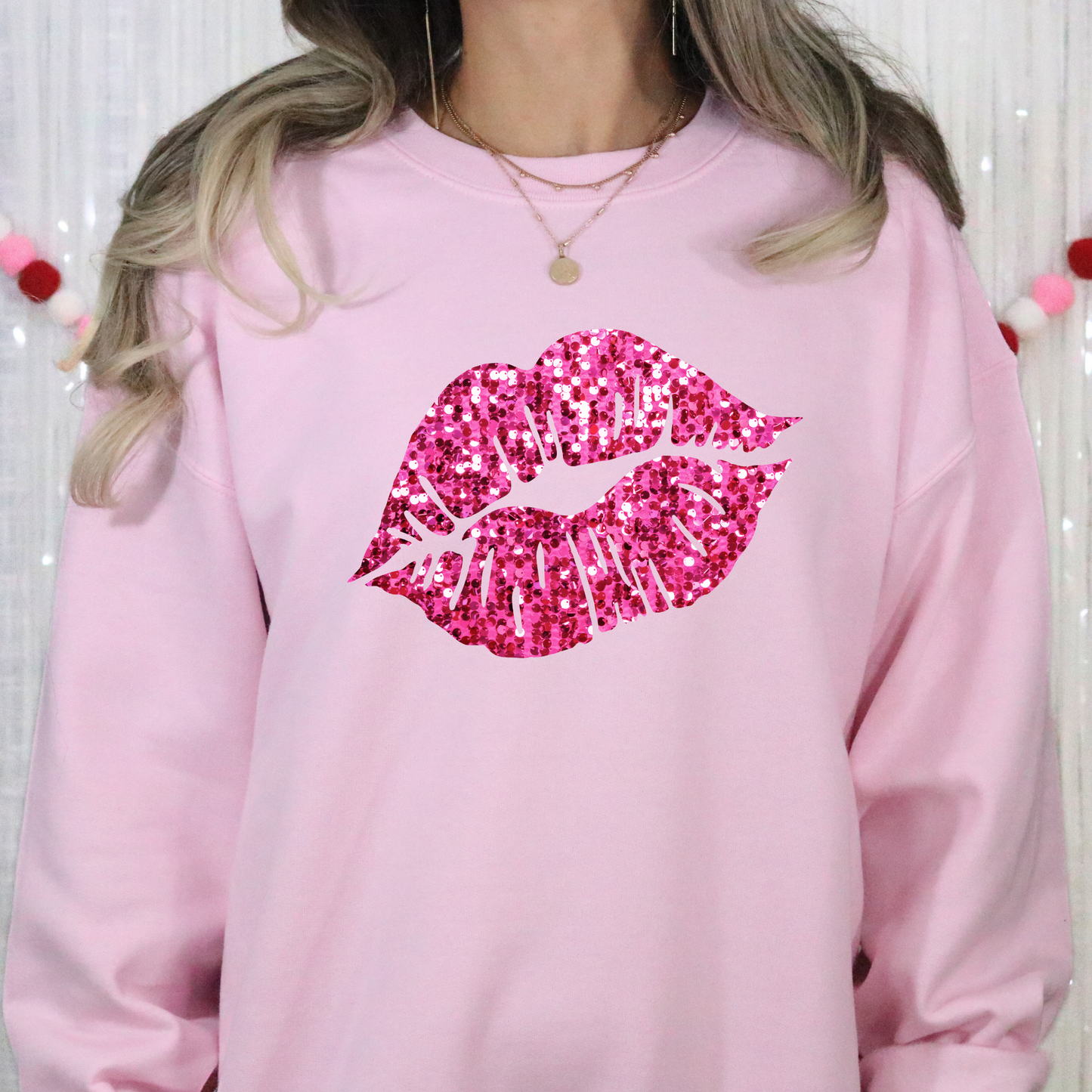 Lips (Faux Sequin) Full Color DTF Transfer