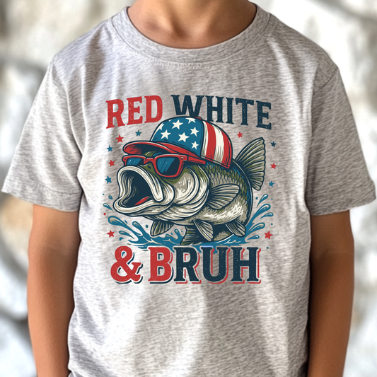 Red White & Bruh (Fish) Full Color DTF Transfer