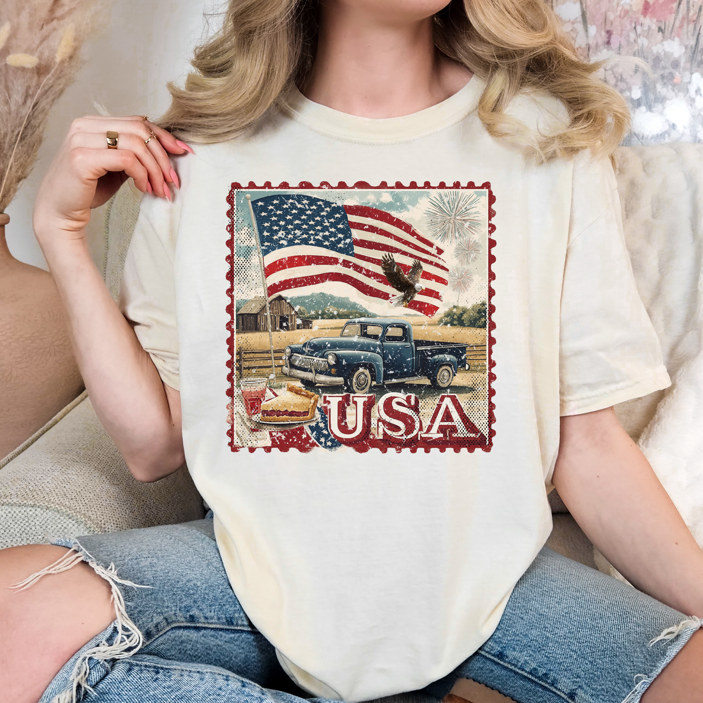 USA Stamp Full Color DTF Transfer