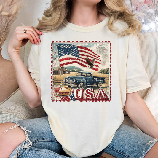 USA Stamp Full Color DTF Transfer