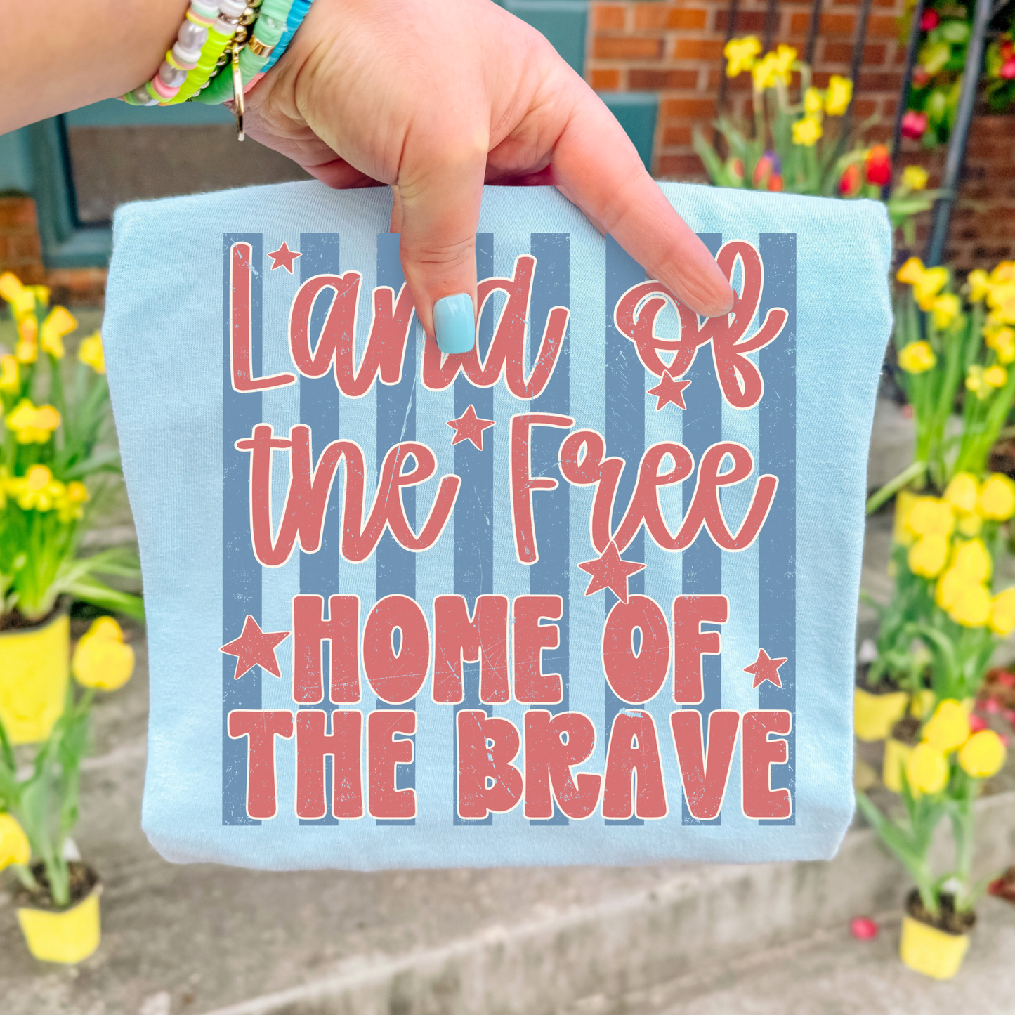 Land of The Free Home of The Brave (Striped) Full Color DTF Transfer