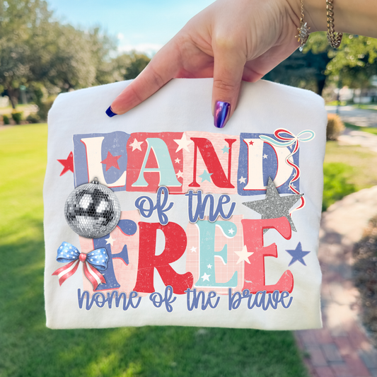 Land of The Free Home of The Brave (Scrapbook) Full Color DTF Transfer