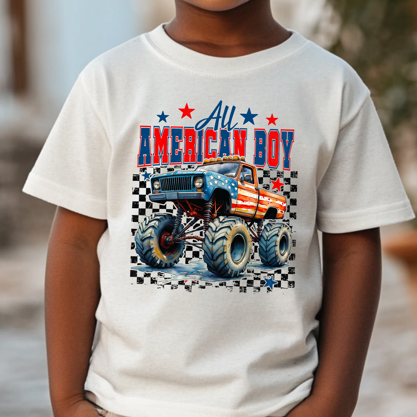 All American Boy (Monster Truck) Full Color DTF Transfer
