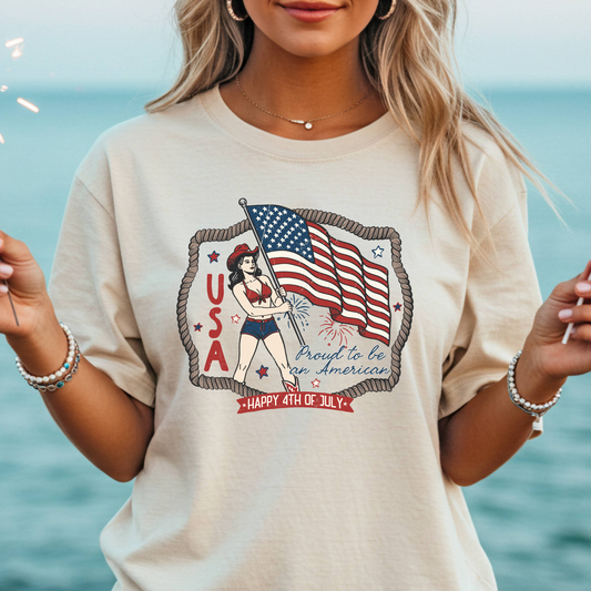 Happy 4th Of July (Roped Frame) Full Color DTF Transfer