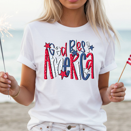 God Bless America Full Color DTF Transfer
