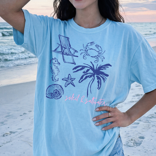Beach Icons - Soleil & Saltwater Full Color DTF Transfer