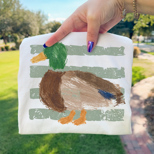 Duck (Striped Background) Full Color DTF Transfer