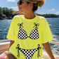Checkered Bikini Top/Bottom Full Color DTF Transfer