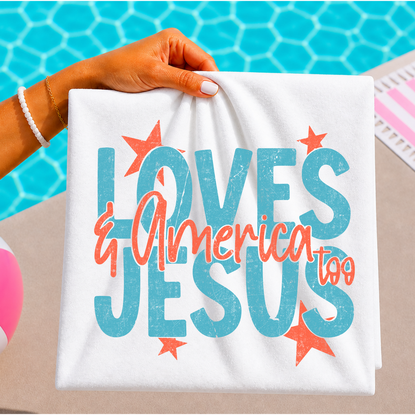 Loves Jesus & America Full Color DTF Transfer