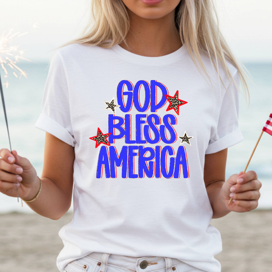 God Bless America Full Color DTF Transfer