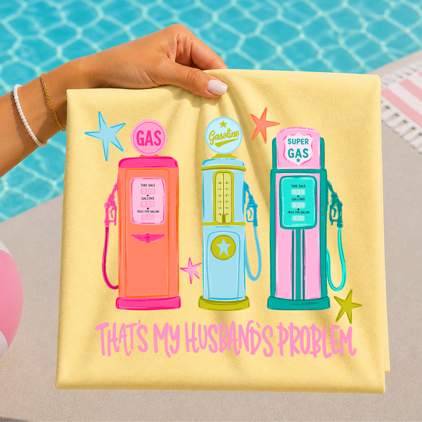 That's My Husbands Problem Gas Pumps (Boyfriend Option) Full Color DTF Transfer