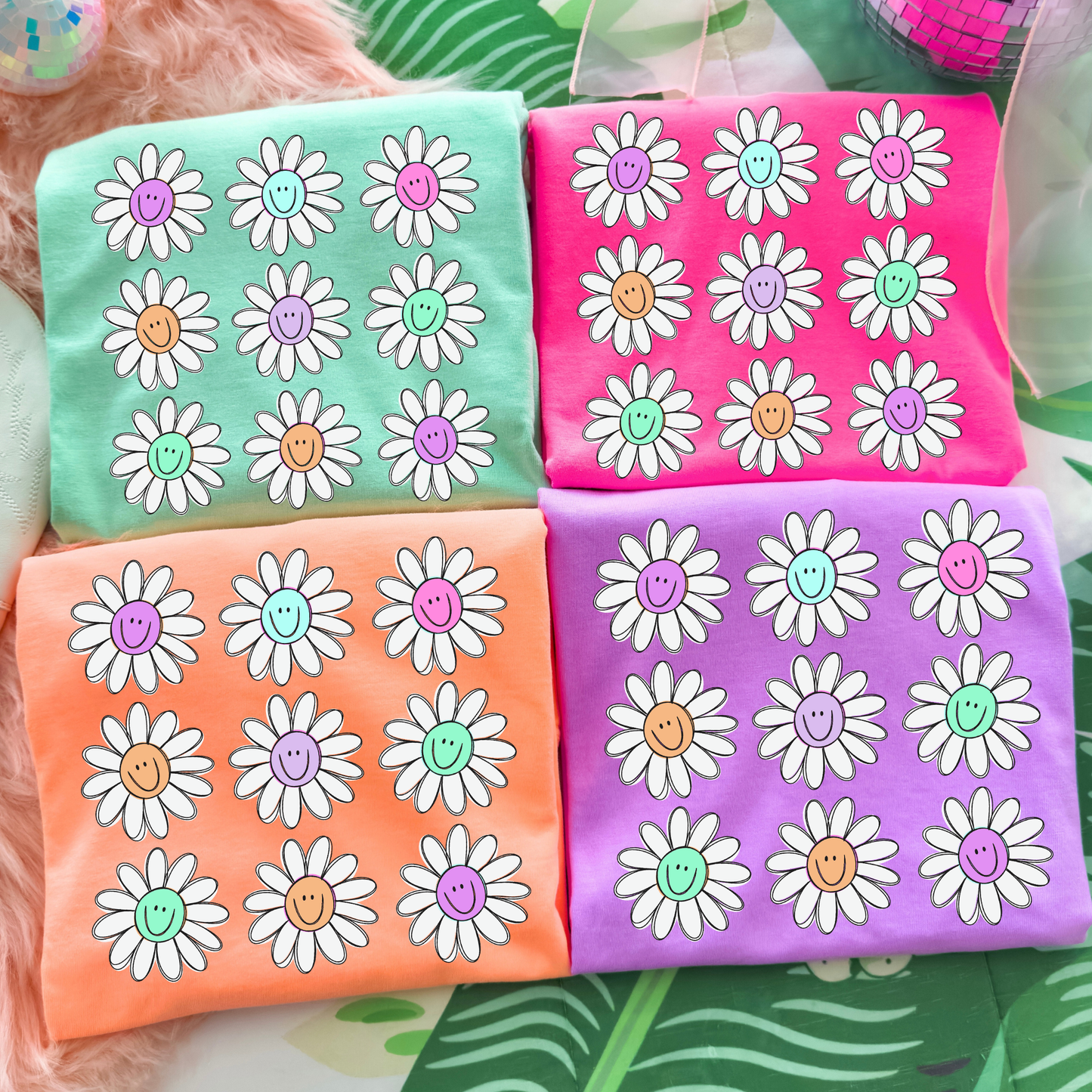 Colorful Daises Full Color DTF Transfer