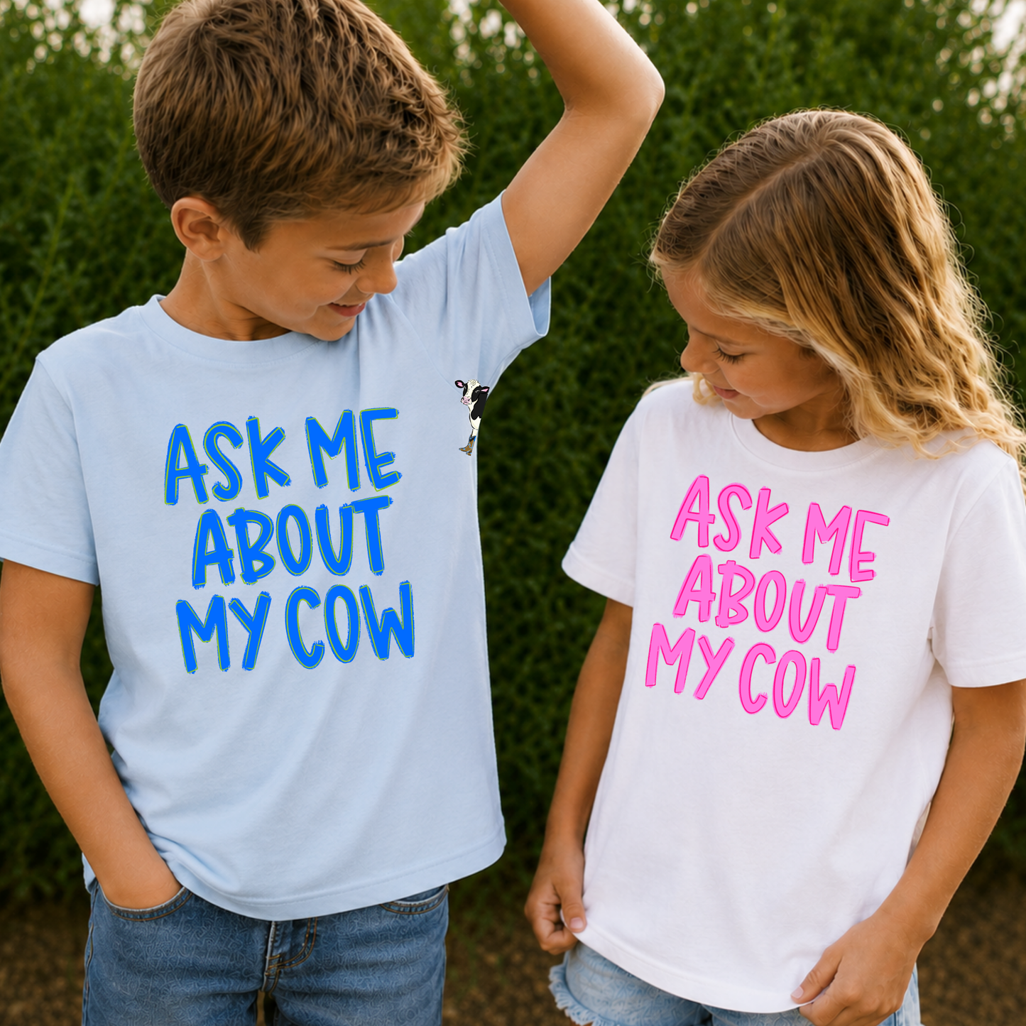 Ask Me About My Cow (Boy/Girl Option) Full Color DTF Transfer