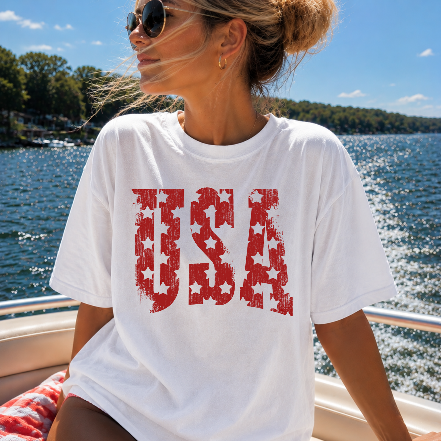 USA (Distressed/Stars) Full Color DTF Transfer