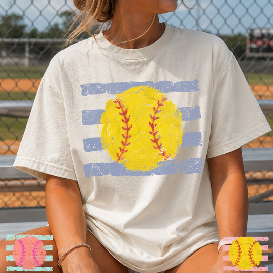 Finger Paint Softball Full Color DTF Transfer