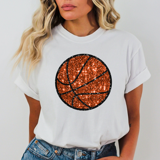 Basketball (Faux Sequins) Full Color DTF Transfer