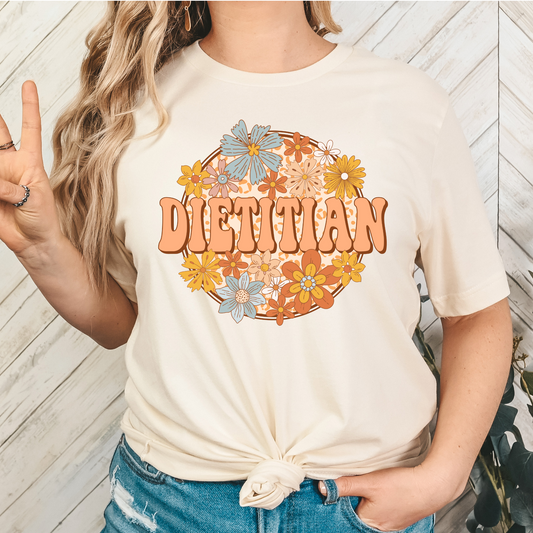 Dietitian (Retro Floral) Full Color DTF Transfer