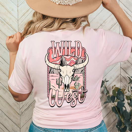 Wild West Skull (Pink) Full Color DTF Transfer