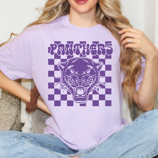 Panthers Checkered Full Color DTF Transfer