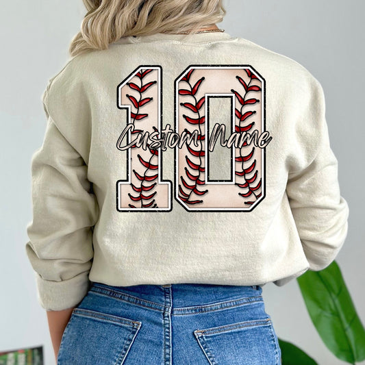 Personalized Baseball Number Full Color DTF Transfer