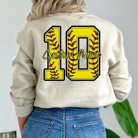 Personalized Softball Number Full Color DTF Transfer
