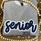 Senior 2025 Glitter Appliqué Embroidered Sweatshirt/T-Shirt