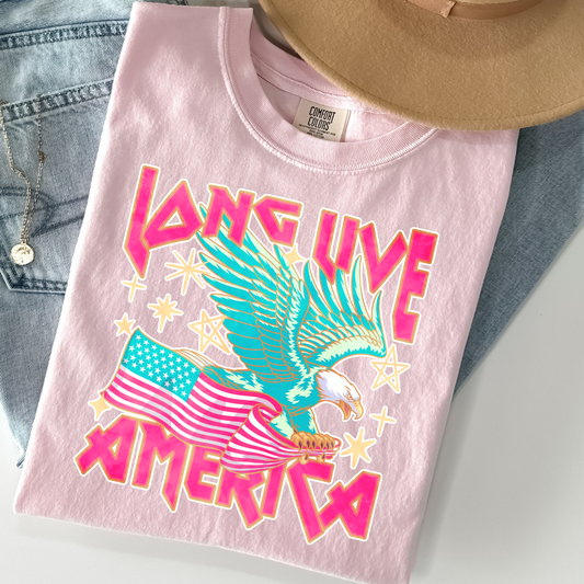 Long Live America (Pink) Full Color DTF Transfer