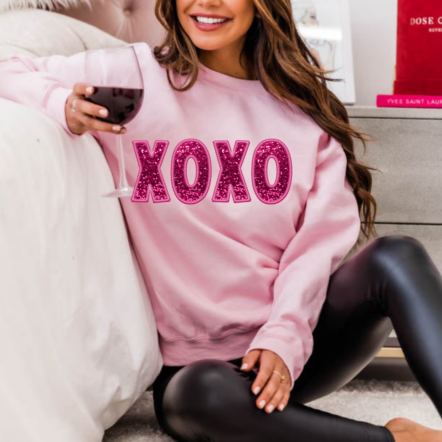 XOXO (Faux Sequin and Embroidery) Full Color DTF Transfer