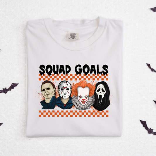 Squad Goals Horor (Orange Checkered) Full Color DTF Transfer