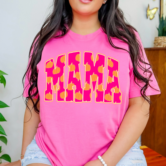 Mama (Pink w/Pumpkins) Full Color DTF Transfer