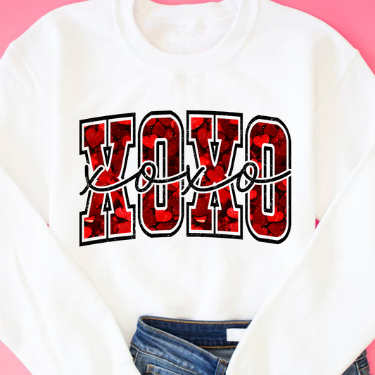 XOXO (Faux Sequin Filled) Full Color DTF Transfer