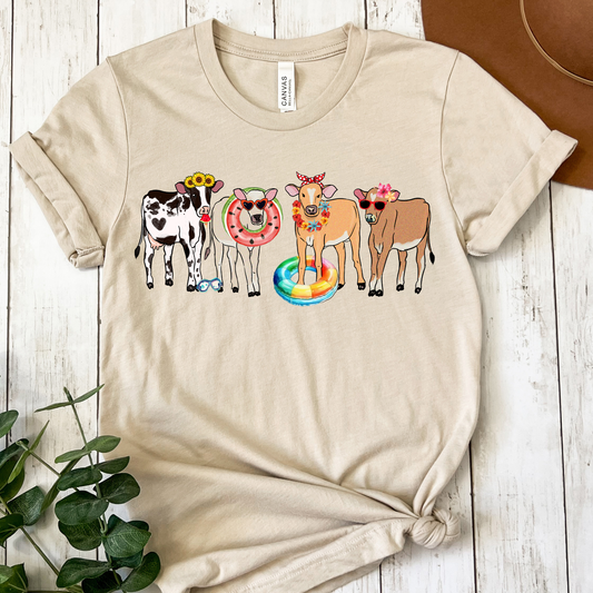 Summer Cows Full Color DTF Transfer