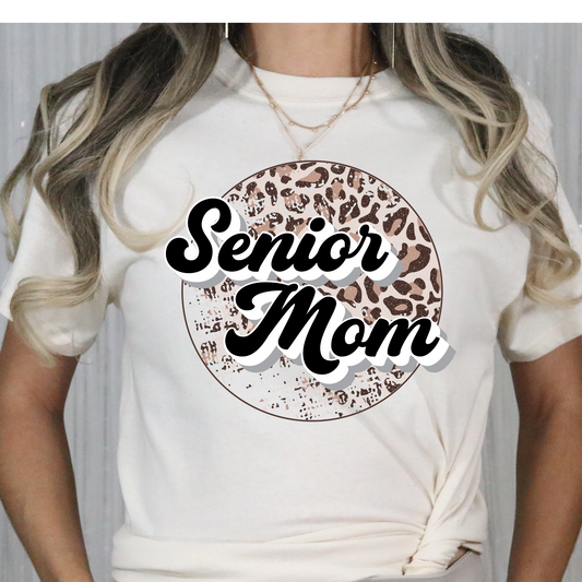 Senior Mom Leopard Circle Full Color DTF Transfer