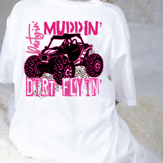 Partyin' Muddin" Dirt Flying Four Wheeler, ATV, UTV, Off-Road Full Color DTF Transfer