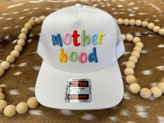 Motherhood Bubble Letters Embroidered Cap