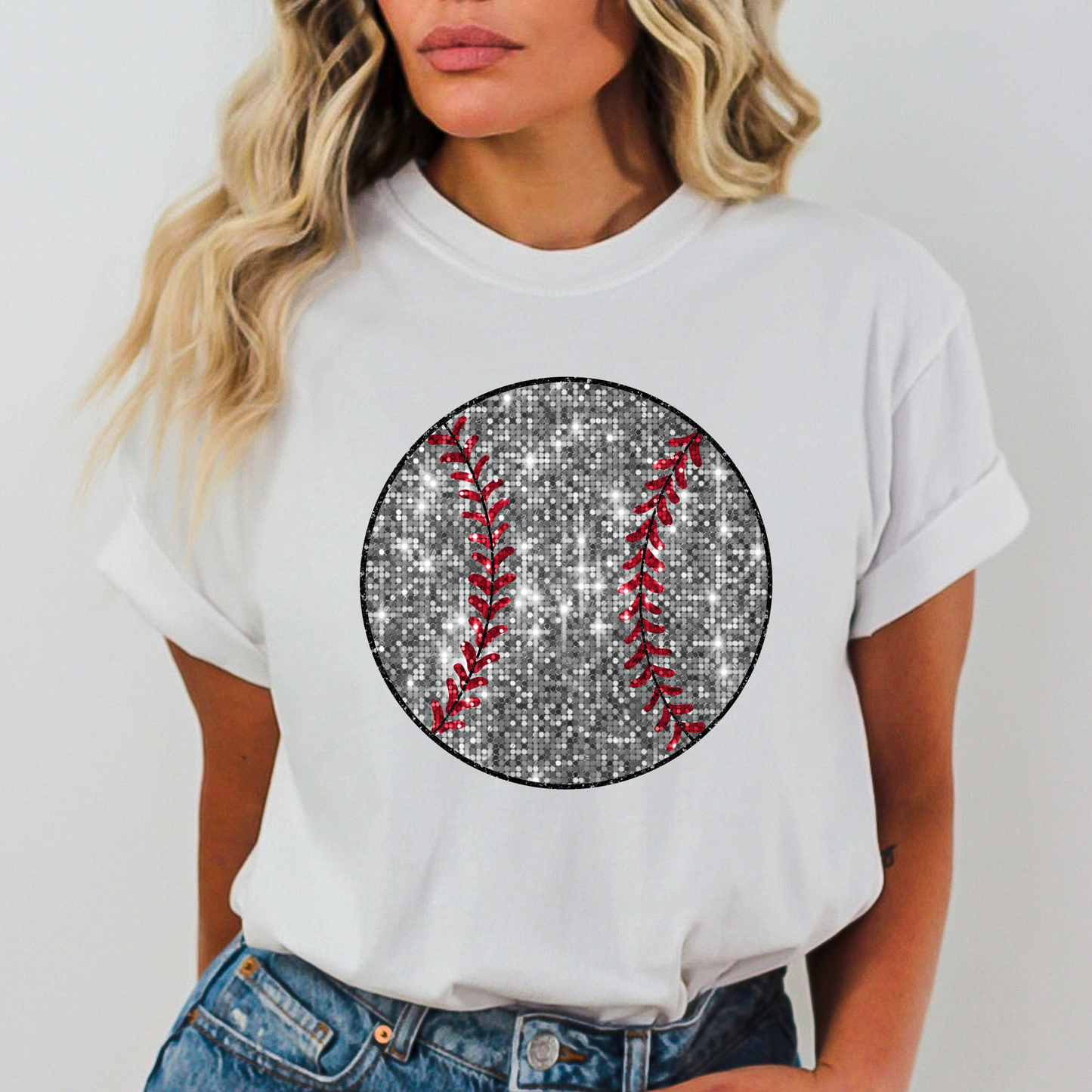 Baseball (Faux Sequins) Full Color DTF Transfer