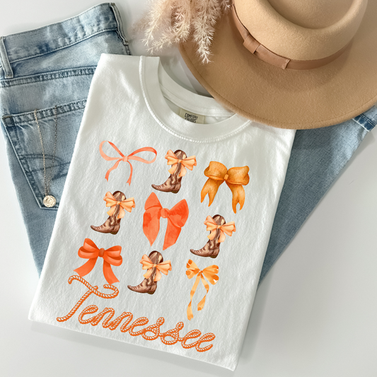 Tennessee Boots and Bows Coquette Full Color DTF Transfer