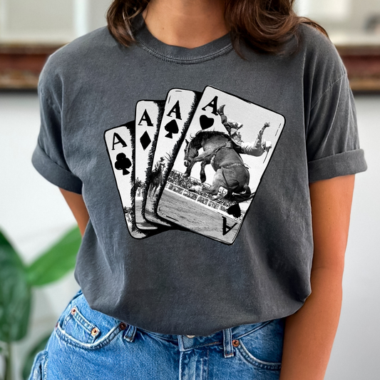 Bull Riding Ace Cards Full Color DTF Transfer