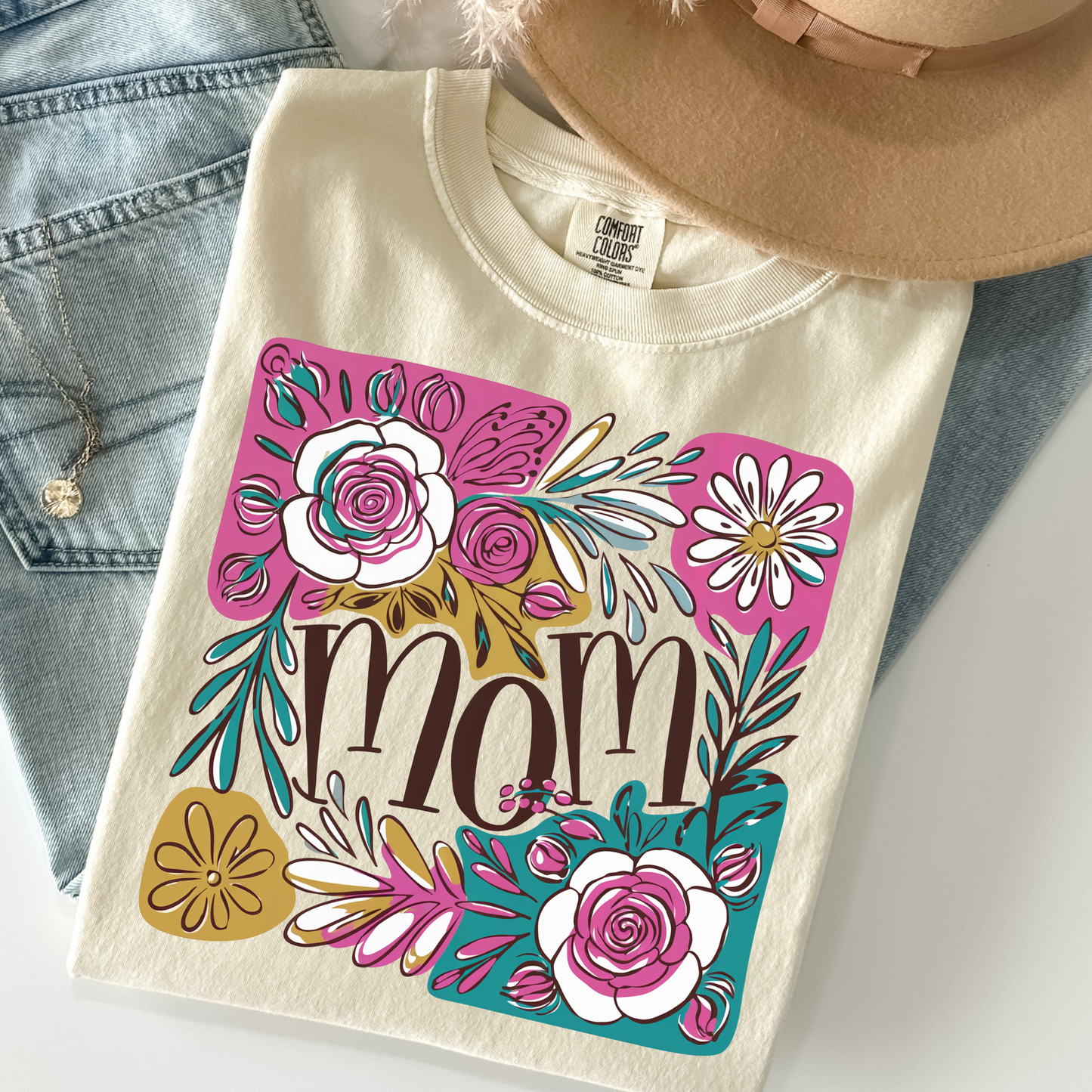 Floral Mom Box Full Color DTF Transfer