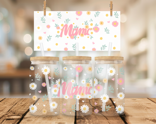 Floral Mama 16oz Wrap UV DTF Transfer