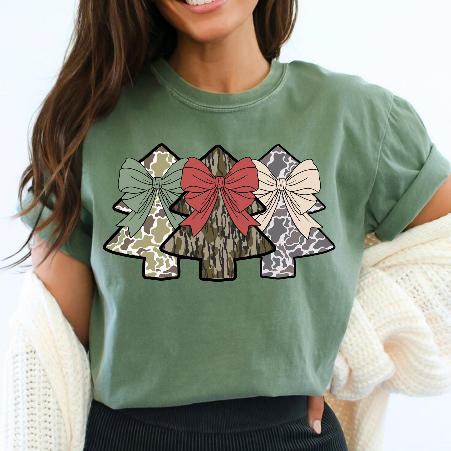 Camo Christmas Trees Full Color DTF Transfer