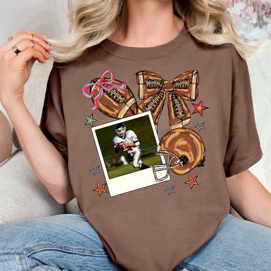 Football Collage w/ Personal Picture Full Color DTF Transfer