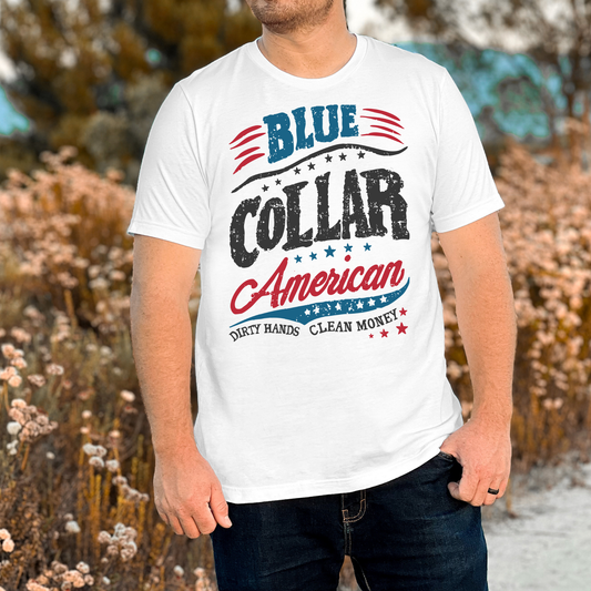 Blue Collar American Full Color DTF Transfer