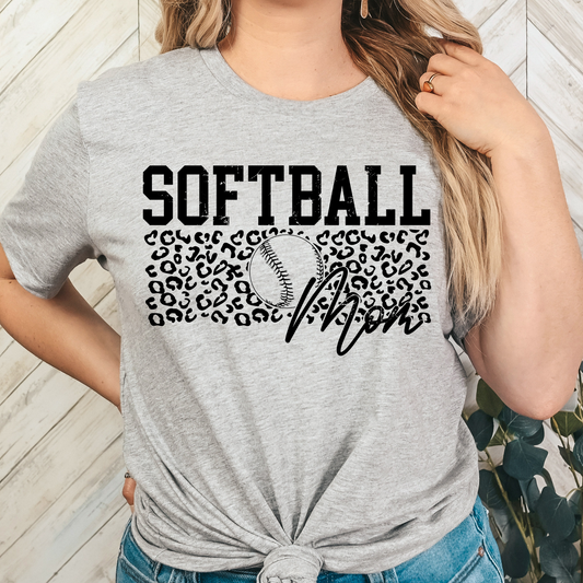 Softball Mom (Leopard Pattern) Full Color DTF Transfer