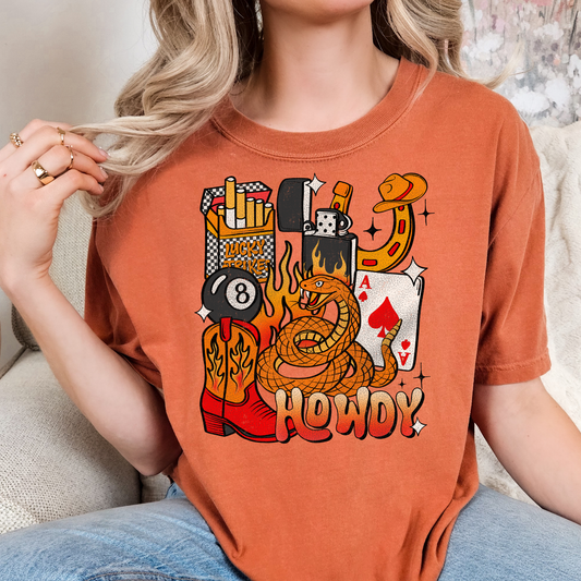 Howdy Western Collage Full Color DTF Transfer