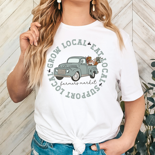 Grow Local - Eat Local - Support Local (Farmers Market) Full Color DTF Transfer