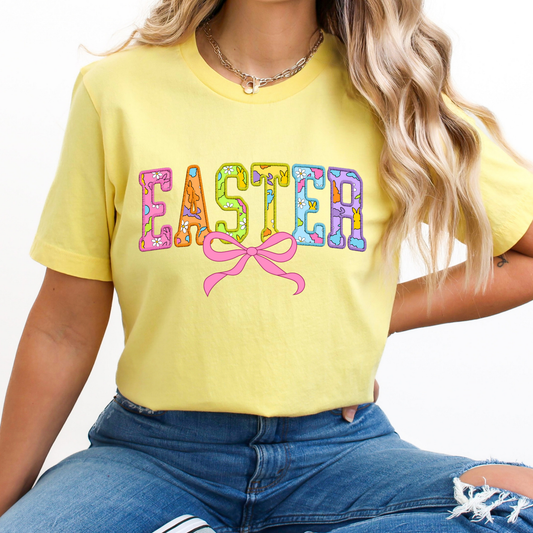 Colorful Easter w/Bow Full Color DTF Transfer