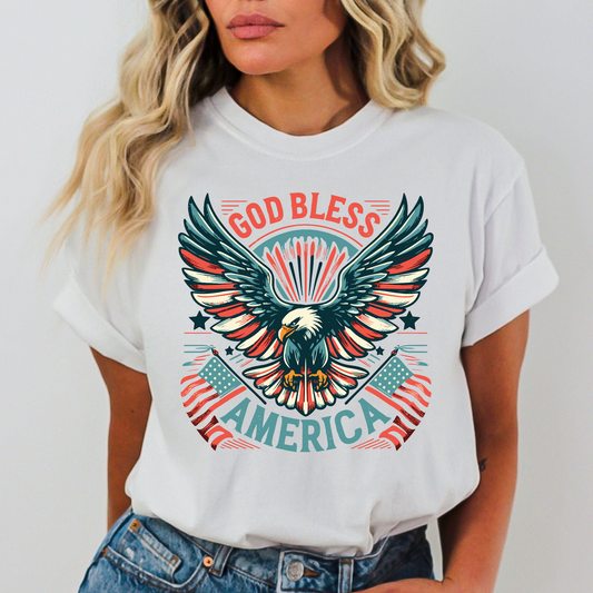 God Bless America (Eagle) Full Color DTF Transfer