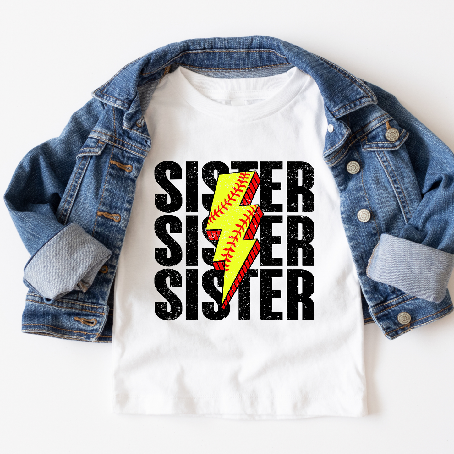 Sister Sister Sister Lighting Bolt Full Color DTF Transfer