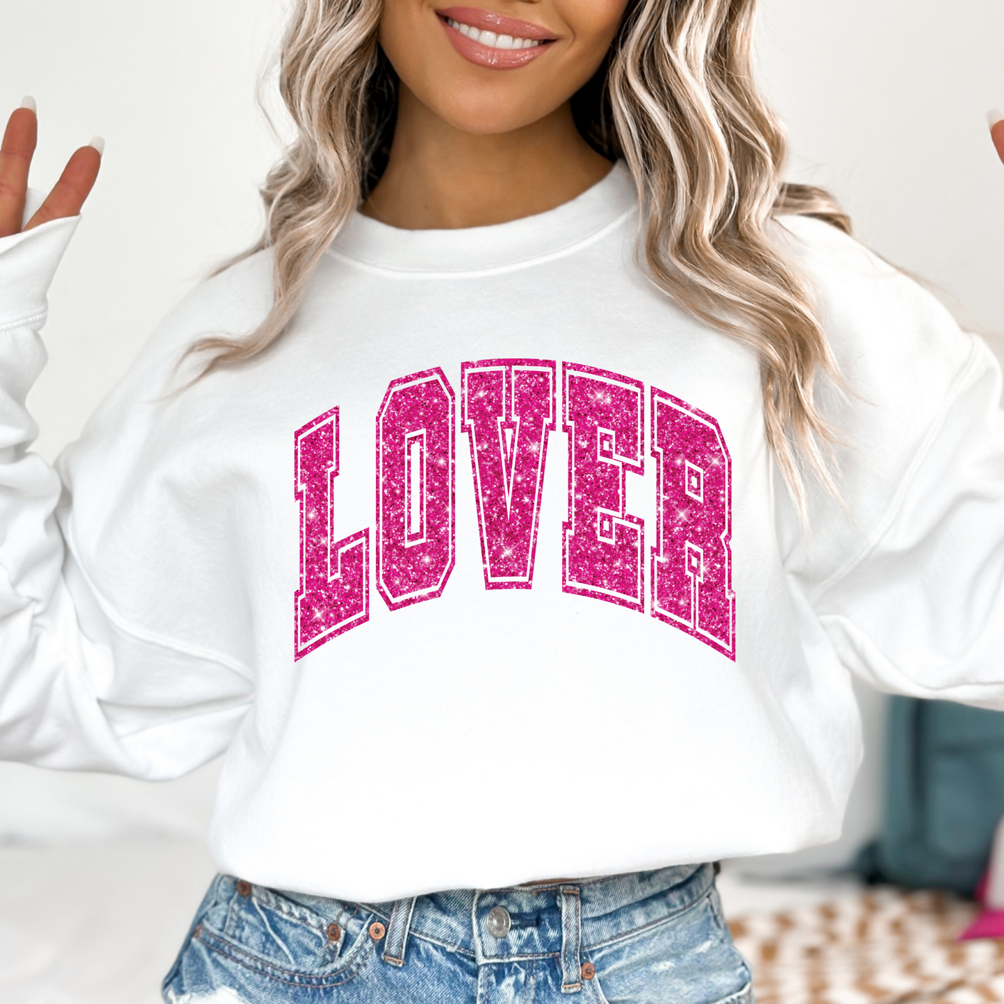 Lover (Faux Glitter) Full Color DTF Transfer